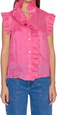 Christy Lynn Marfa Ruffle Detail Top In Carnation
