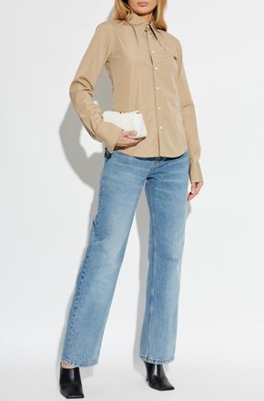 Ami Cotton Shirt, Womens, Beige