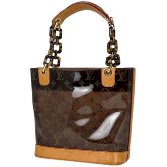 Louis Vuitton Brown Vinyl Handbag Tote Bag (Pre-Owned)