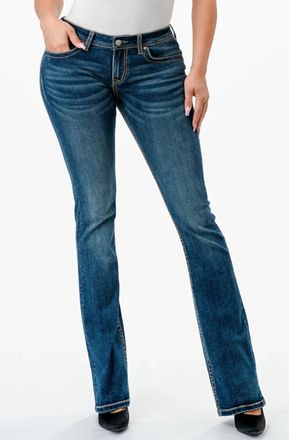 Grace in L.A. Basic Mid Rise Bootcut Jean In Blue