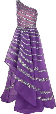 Saiid Kobeisy One Shoulder Asymmetric, Beaded Dress