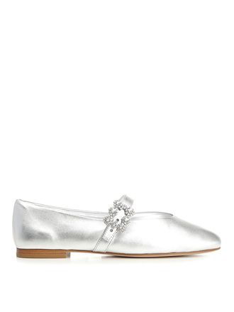 Roger Vivier Efflorescence Leather Strap Ballet Flats