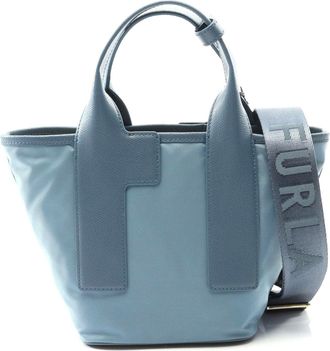 Furla PIUMA S Nylon Leather Tote Bag