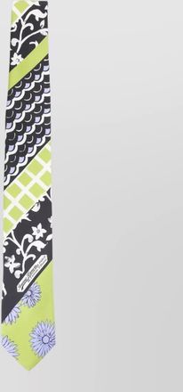 Lanvin patchwork silk tie floral geometric mixed