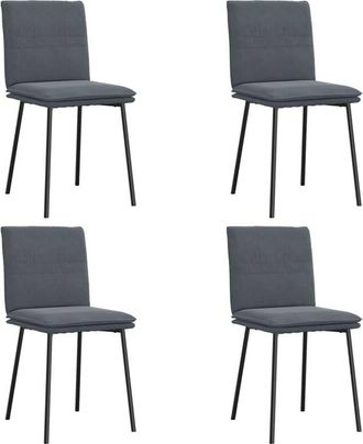 vidaXL Vidaxl - Sillas De Comedor 4 Unidades Terciopelo Gris Oscuro