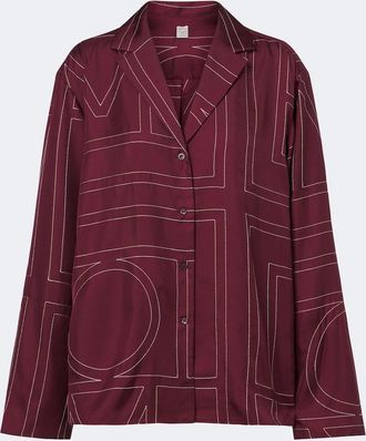 Toteme Camisa de sarga de seda Monogram bordado