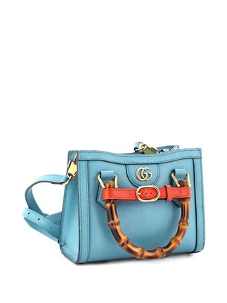 Gucci Diana NM Bamboo Handle Tote Leather Mini crossbody bag - Blu