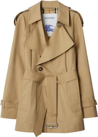 Burberry Gabardine Belted Trench Jacket, Brand Size 10 ( US Size 8 )