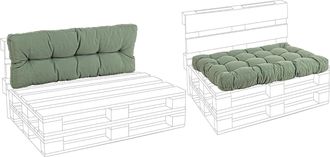 BIZZOTTO Cuscino Imbottito Per Pedane In Legno Divani Per Pallet Con Bancali 120 Cm -verde / Seduta
