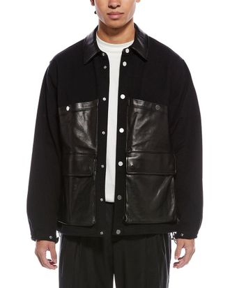 Helmut Lang Leather-Trim Hunting Coat