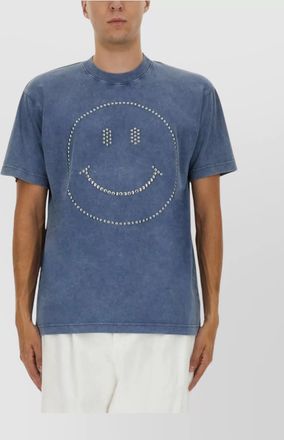 Moschino smiley face studs crew neck t-shirt