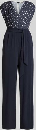 Vera Mont Regular Fit Jumpsuit mit V-Ausschnitt in Marine, Gr&ouml;&szlig;e 38