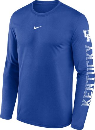 Nike Kentucky Primetime Stack Legend Nike Mens Dri-FIT College Long-Sleeve T-Shirt in Blue | NKGT4EVNKY-EKV