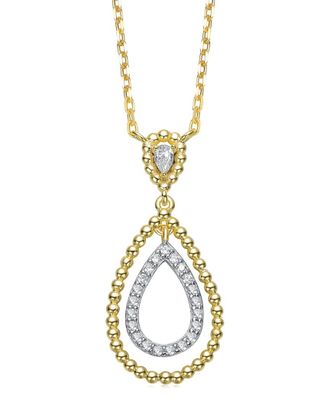 Rachel Glauber 14K Plated Cz Drop Pendant