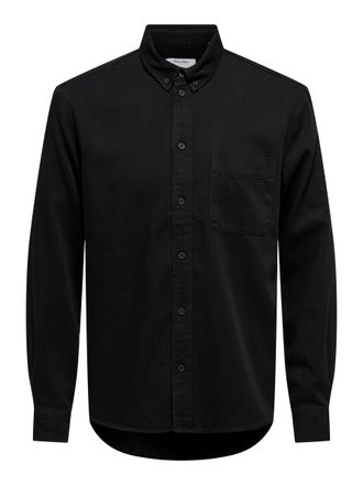 Only & Sons Jeanshemd ONLY & SONS ONSORSON REGULAR YFM DNM SHIRT NOOS, Damen, Gr. XXL, N-Gr, schwarz denim, Web, Obermaterial: 100% Baumwolle, unifarben, regular 