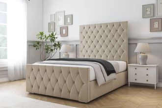 Comfort Beds Florida Coniston Bed Frame With Mattress-50 Upholstered in Cream | Size: Single