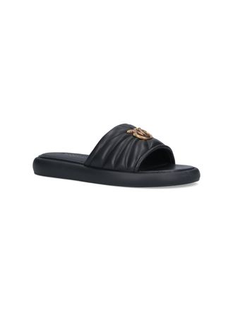 Pinko Womens Sandals Black Upper: Ovis Aries