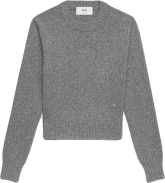 Ami Casual Grijze Sweatshirt - Dames - Cashmere truien - Grijs - L - Wol - Truien & Vesten