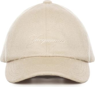 Jacquemus Beige Wol Geborduurde Hoeden - Heren - Petten - Beige - 60 CM - Wol - Accessoires