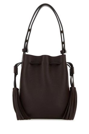 Valentino Garavani Dark Brown Black So Seau Small Bucket Bag