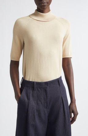 Lafayette 148 New York Raglan Sleeve Turtleneck Sweater in Plaster at Nordstrom, Size Xx-Small
