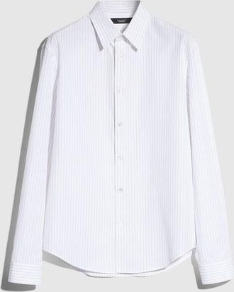 Gucci Striped Cotton Poplin Jacquard Shirt, Size 18.5, White