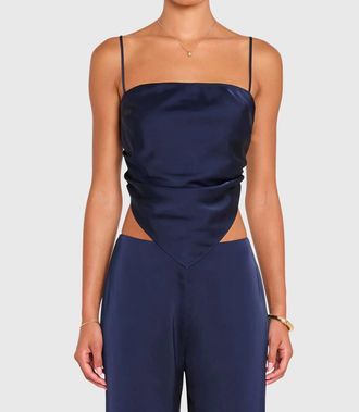 Amanda Uprichard Juna Handkerchief Style Top In Ink