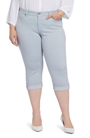 NYDJ Marilyn Cool Embrace Cuff Crop Straight Leg Jeans in Sea Ice at Nordstrom, Size 18W