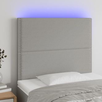 vidaXL Cabecero Con Luces Led Tela Gris Claro 90x5x118/128 Cm Vidaxl