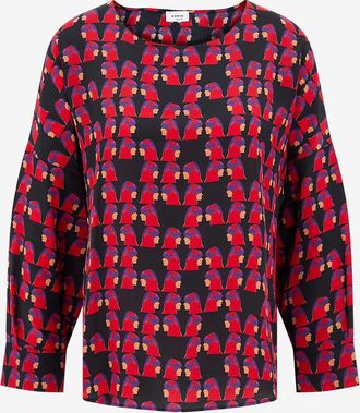 Akris Bluse mit Bootsausschnitt aus bedrucktem Seidenkrepp