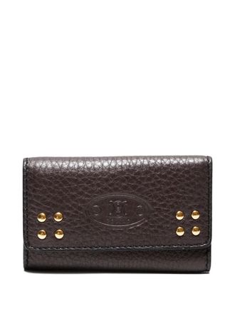 Celine 2000-2020 Triomphe leather studded key case - unisex - Leather - One Size - Brown