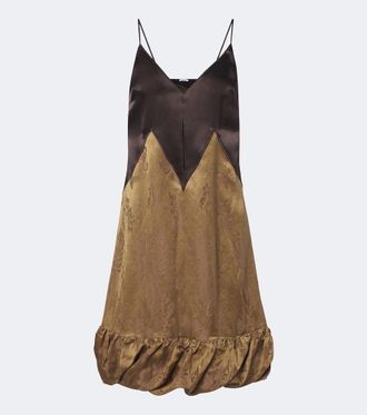 Ferragamo Satin and brocade slip dress