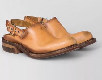 Miu Miu leather sling back round toe sabot