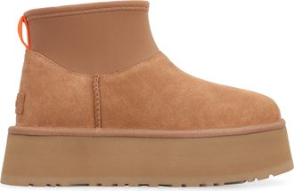 UGG Womens Classic Mini Dipper Boots Brown Leather