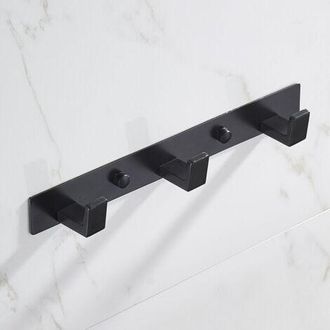 OEM Perchero De Pared Para Ba&ntilde;o Con 3 Ganchos, Acero Inoxidable, Negro