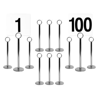 Argon Tableware Table Numbers with 20cm Holders - 20cm - Silver - Pack of 100
