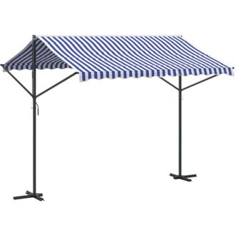 vidaXL Toldo De Pie Tela Y Acero Azul Y Blanco 300x300 Cm Vidaxl