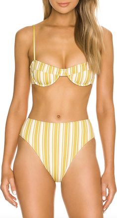 Faithfull The Brand Farrah Bikini Top In Temara Stripe Print