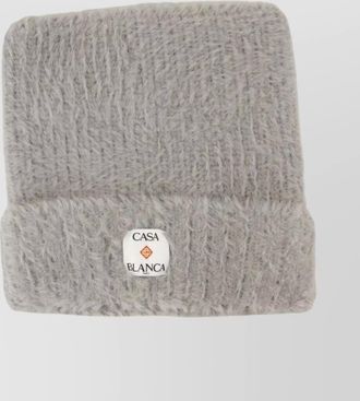 Casablanca square hat fluffy nylon textured knit