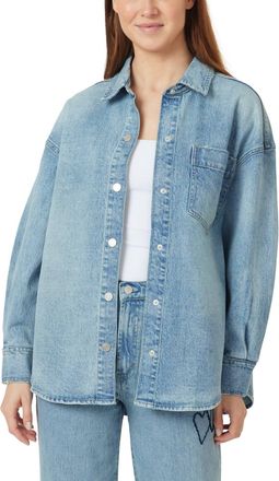 Habitual Hearted Shirt Jacket In Aire