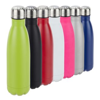 Relaxdays Relaxdays Botella Agua Sin Bpa Isot&eacute;rmica Para Bebidas Fr&iacute;as Y Calientes, Acero Inoxidable, Verde, 500 Ml