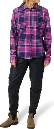 FlyLow Brigitte Tech Flannel Shirt In Currant/dragonfruit Plaid