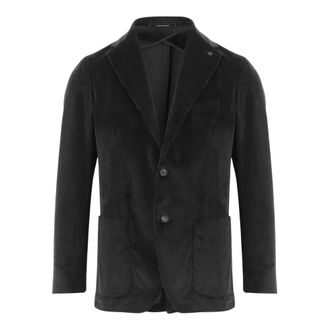 Tagliatore Ribbed Stretch Cotton Jacket - male - Tagliatore - Blazers - Black - 2XL - Jackets