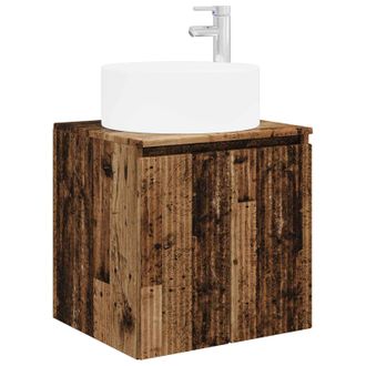 vidaXL Vanidad De Lavabo Montada En La Pared Madera Envejecida Vidaxl