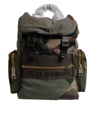 Dolce & Gabbana Militaire Groene Patchwork Reisrugzak