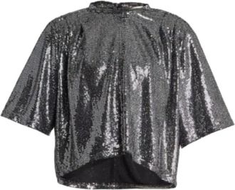 Isabel Marant Zilveren Blouse met Hoge Hals - Dames - Blouses - Grijs - XS - Overhemden
