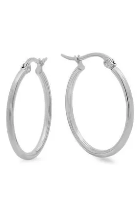 Steeltime 25mm Hoop Earrings in Silver at Nordstrom Rack
