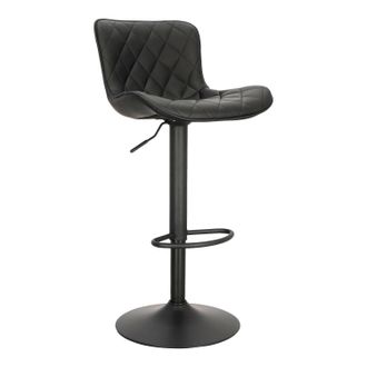 OEM Taburete Aland Tapizado Negro, Regulable En Metal