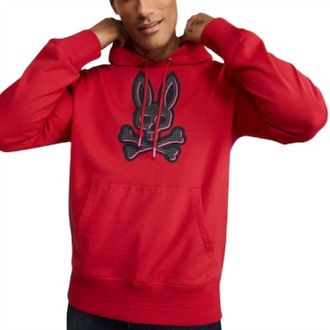 Psycho Bunny Drake Popover Hoodie In Intense Red