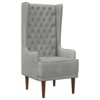 vidaXL Silla De Respaldo Alto Con Capiton&eacute; Con Botones Gris Claro Vidaxl